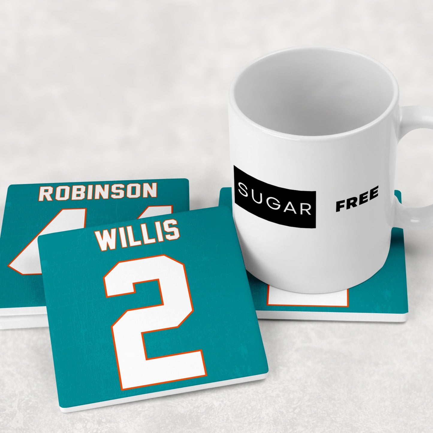 Personalized Miami Dolphins Inspired Coasters