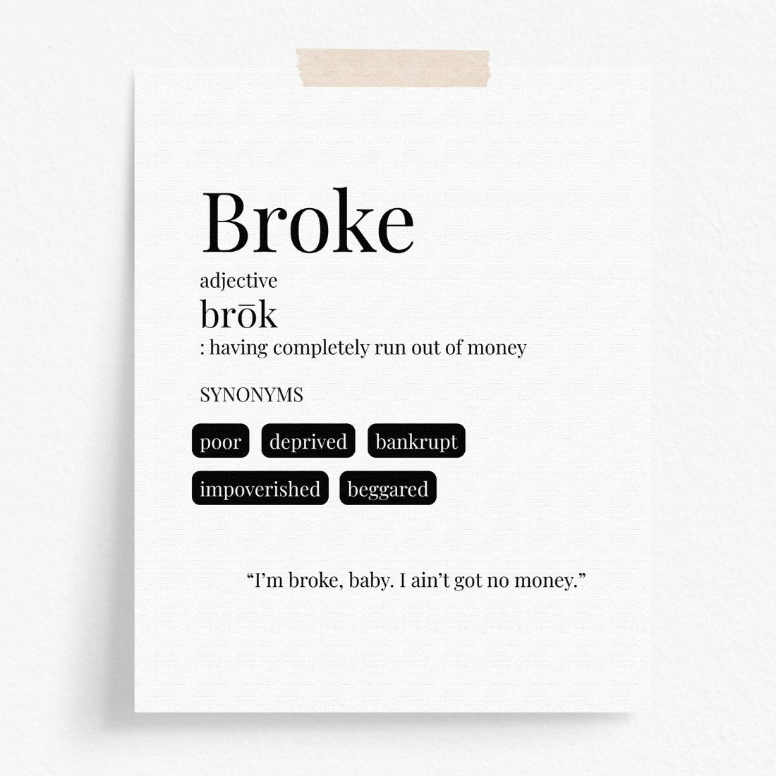Broke Definition