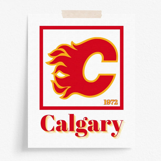 Calgary Flames Minimalist Art Print