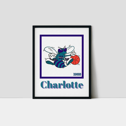 Charlotte Hornets Minimalist Art Print