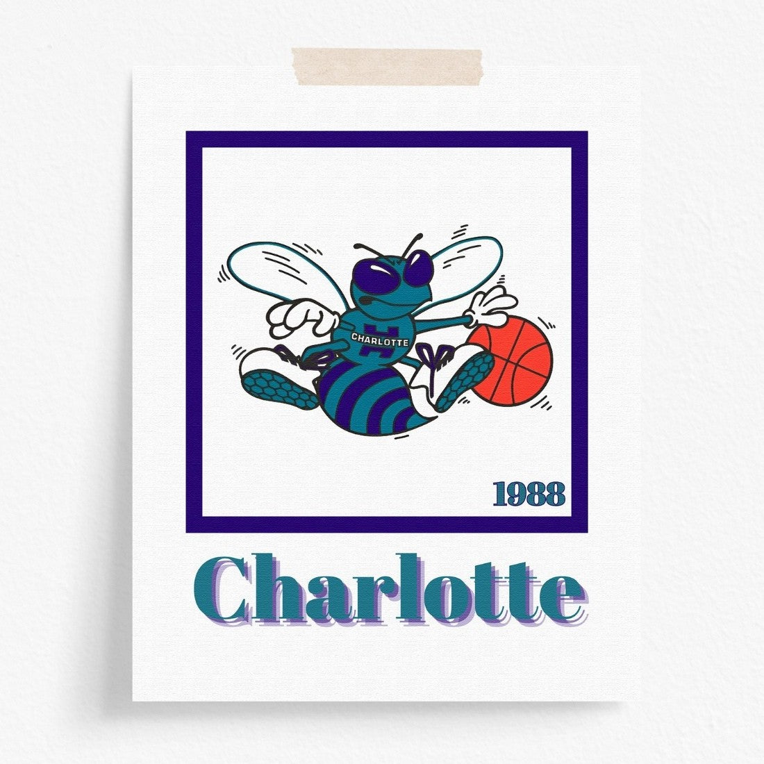 Charlotte Hornets Minimalist Art Print