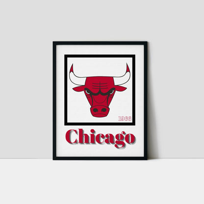 Chicago Bulls Minimalist Art Print