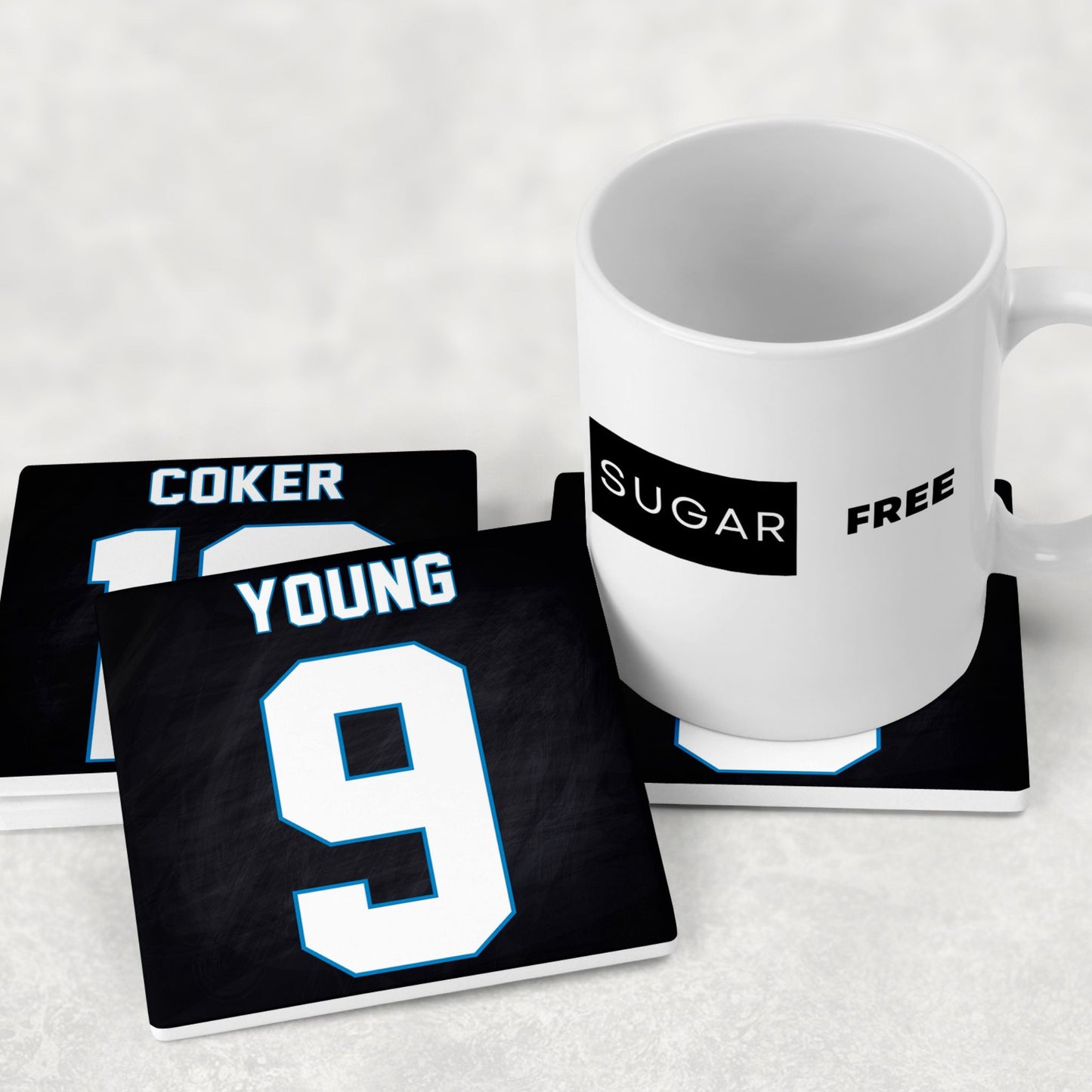 Personalized Carolina Panthers Inspired Coasters
