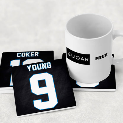 Personalized Carolina Panthers Inspired Coasters