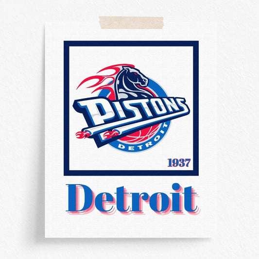 Detroit Pistons Minimalist Art Print