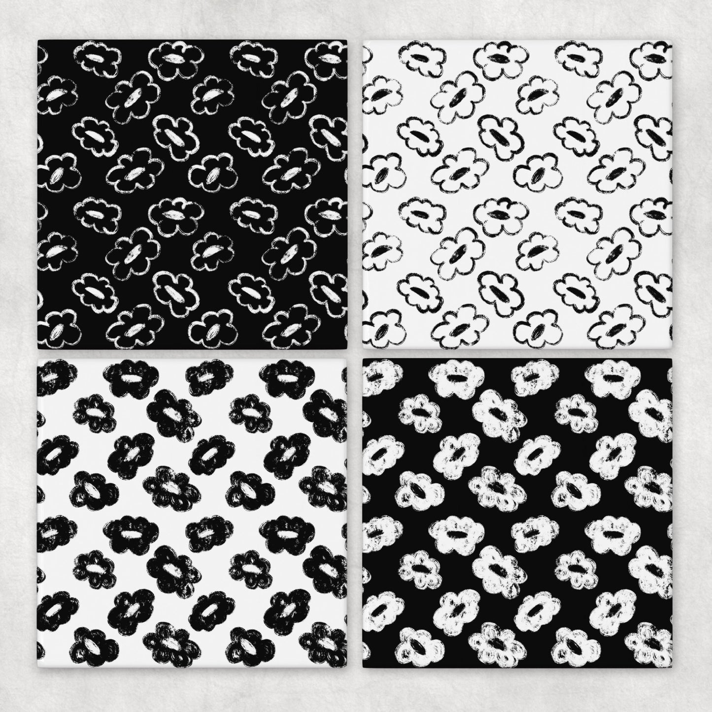 Grunge Bloom Coaster Set