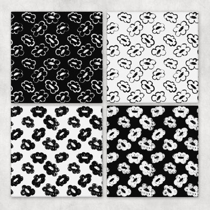Grunge Bloom Coaster Set