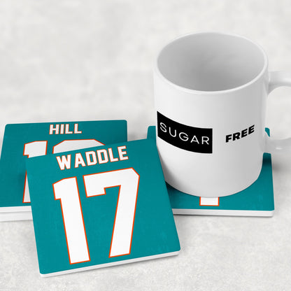 Miami Dolphins Jersey Inspired Coasters