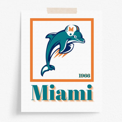 Miami Dolphins Minimalist Art Print