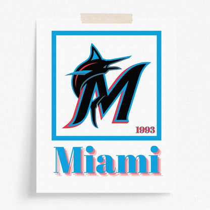 Miami Marlins Minimalist Art Print