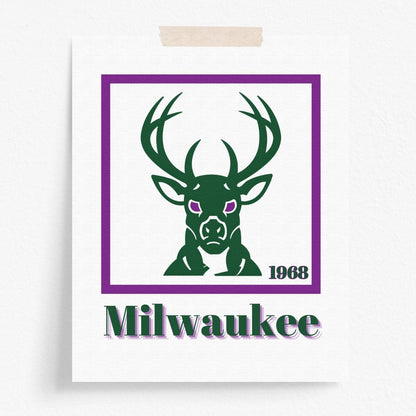 Milwaukee Bucks Minimalist Art Print