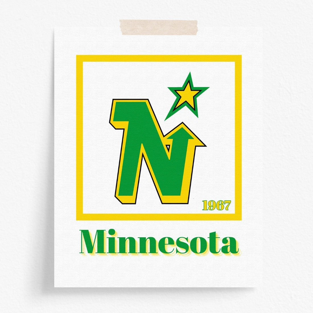Minnesota North Stars Minimalist Art Print