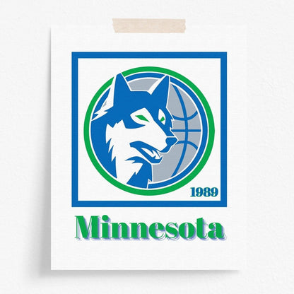 Minnesota Timberwolves Minimalist Art Print