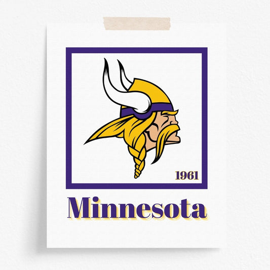 Minnesota Vikings Minimalist Art Print
