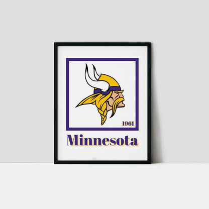 Minnesota Vikings Minimalist Art Print