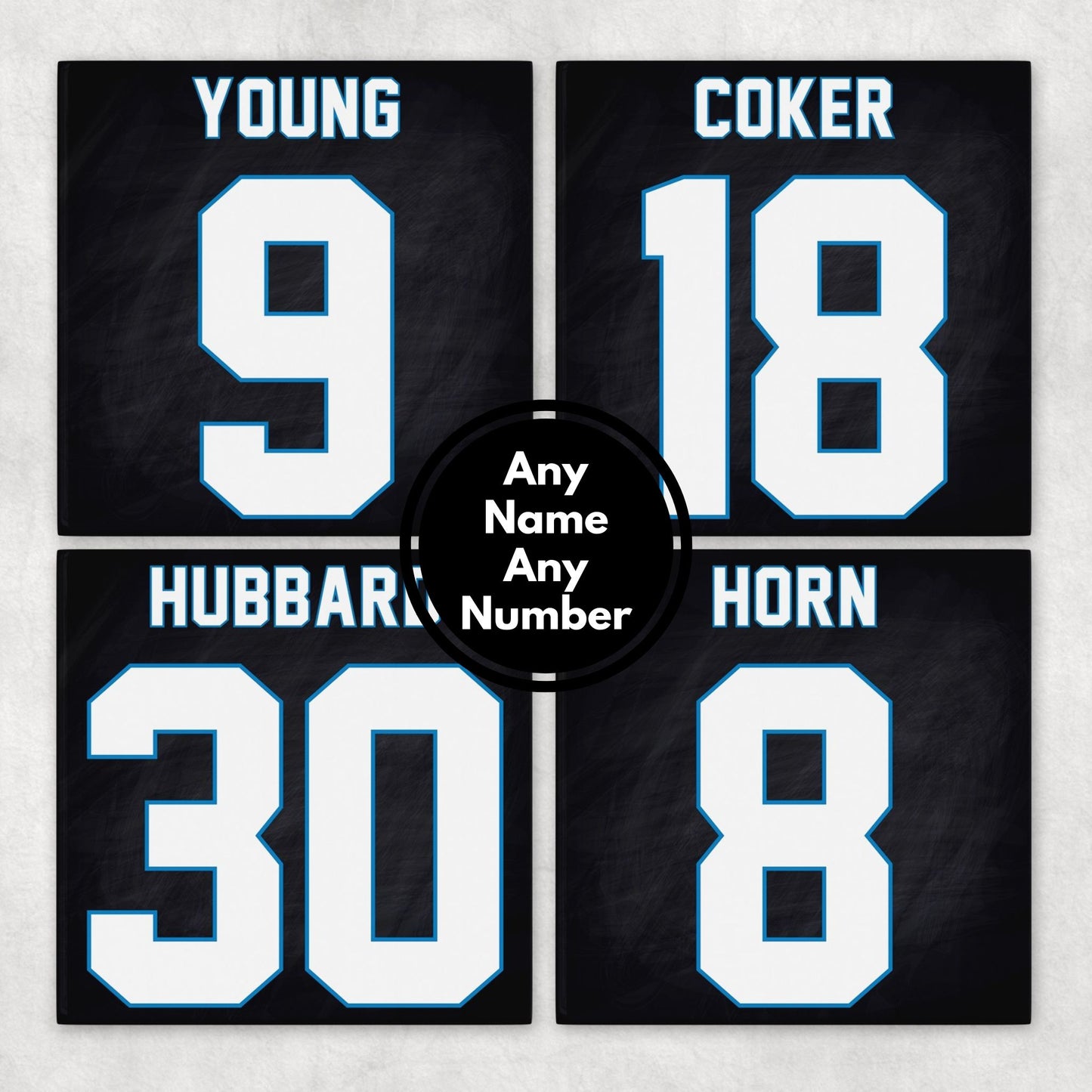 Personalized Carolina Panthers Inspired Coasters