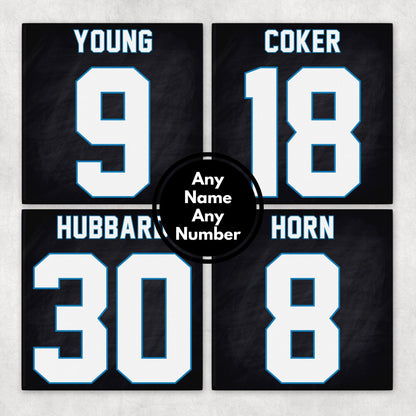 Personalized Carolina Panthers Inspired Coasters