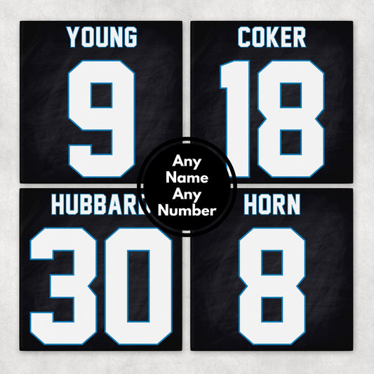 Personalized Carolina Panthers Inspired Coasters