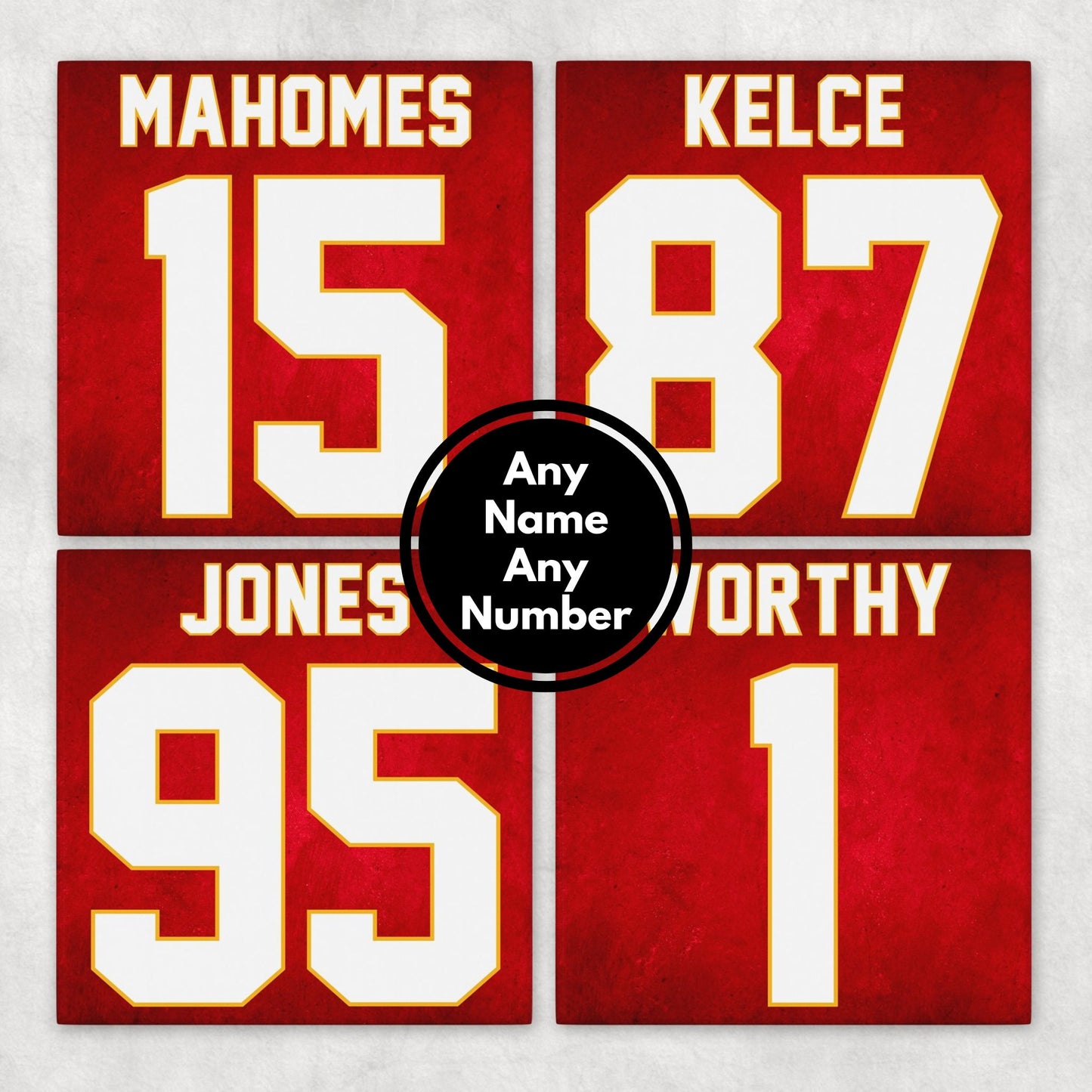 Personalized Kansas City Chiefs Inspired Coasters