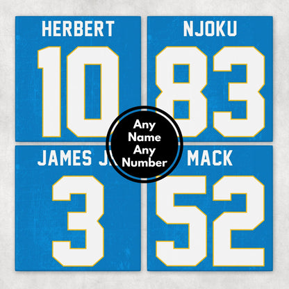 Personalized Los Angeles Chargers Inspired Coasters