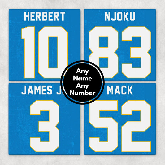 Personalized Los Angeles Chargers Inspired Coasters