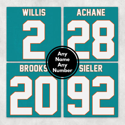 Personalized Miami Dolphins Inspired Coasters