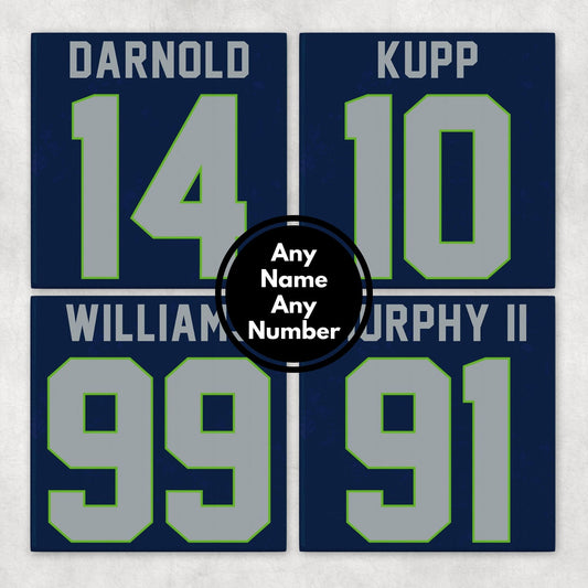 Personalized Seattle Seahawks Inspired Coasters