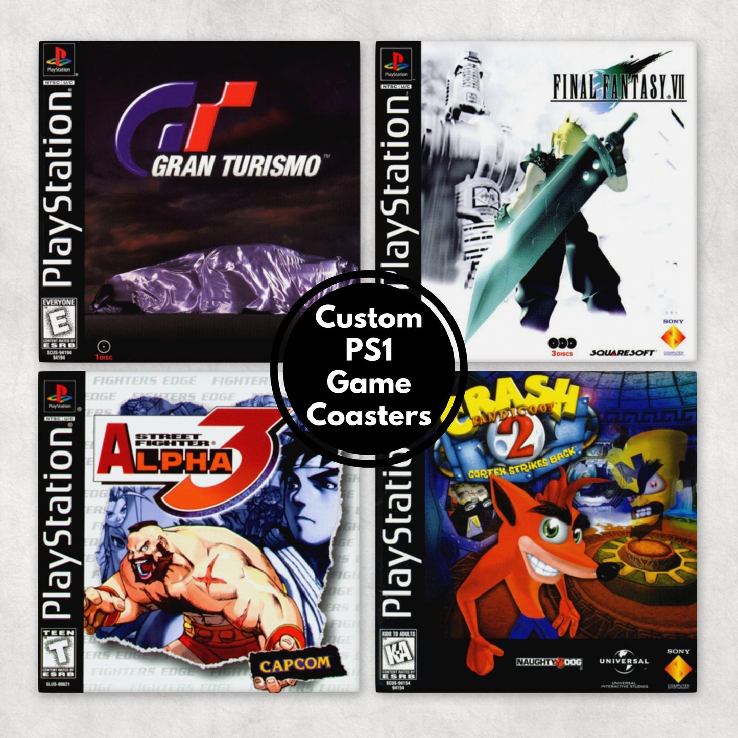 Custom PS1 Game Cover Coasters